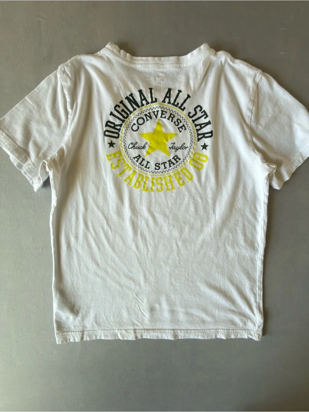 Converse Kids White Tee with Yellow Chest Logo